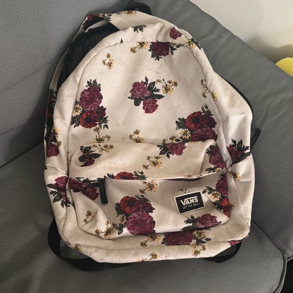 Vans Floral Backpack - Cream and Burgundy selling as is please see the pic